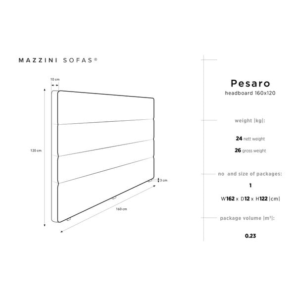 Testata grigio chiaro Pesaro, 160 x 120 cm - Mazzini Sofas-image-4