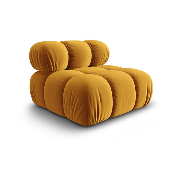 Modulo divano in velluto giallo (parte centrale) Bellis - Micadoni Home-image-3