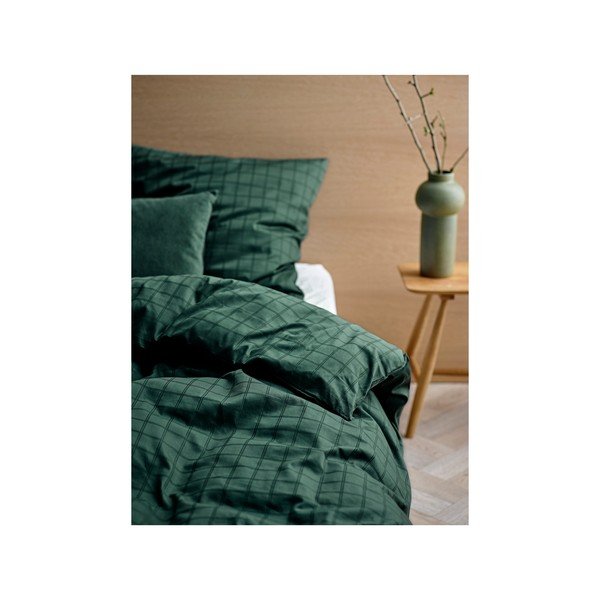 Biancheria da letto singola damascata verde scuro 140x200 cm Clear - Södahl-image-2