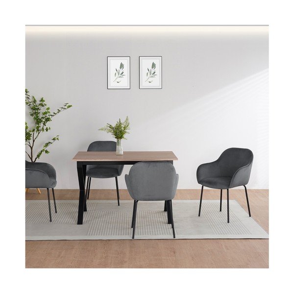 Tavolo da pranzo con piano effetto rovere 80x120 cm Ipswich – Støraa-image-2