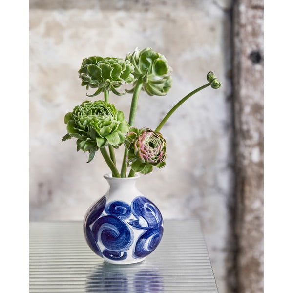 Vaso in gres blu dipinto a mano Tulle - Kähler Design-image-1