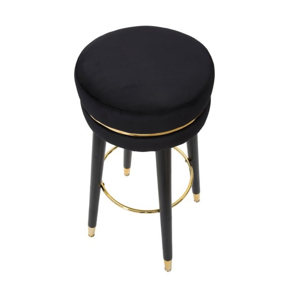 Sedia da bar nera/dorata in imbottito (altezza della seduta 74 cm) Paris – Mauro Ferretti-image-2
