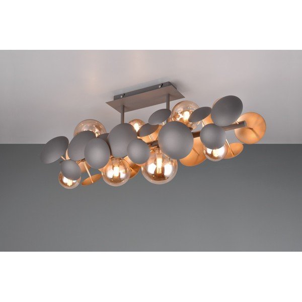 Lampada da soffitto con paralume in vetro grigio-oro 76x22 cm Bubble - Trio Select-image-3