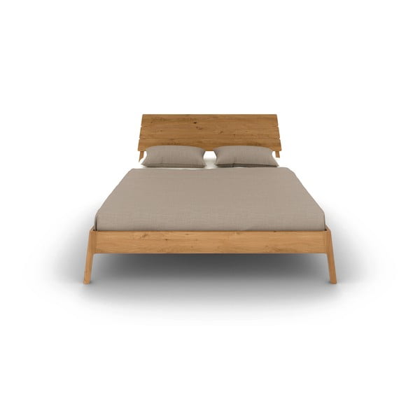 Letto matrimoniale in legno di quercia di colore naturale 200x200 cm Twig - The Beds-image-2