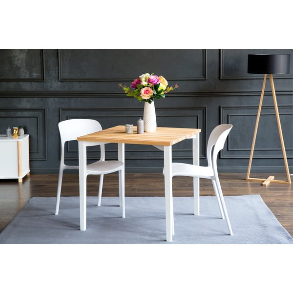 Tavolo da pranzo bianco TRIVENTI, 80 x 80 cm - Ragaba-image-4