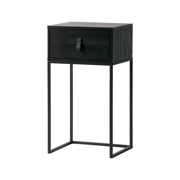 Comodino nero con cassetto Zola - WOOOD-image-3