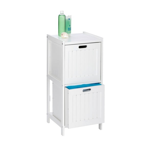 Mobile da bagno in legno bianco con 2 cassetti Oslo - Wenko-image-1