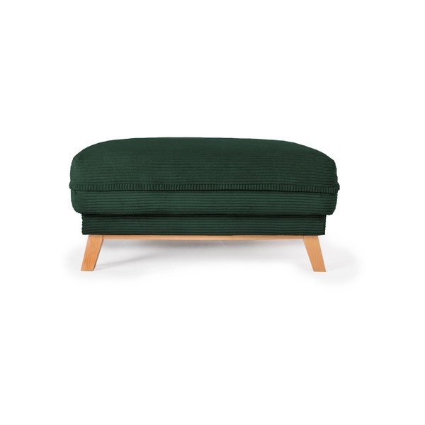 Poggiapiedi verde scuro con rivestimento in velluto a coste Tori – Bonami Selection