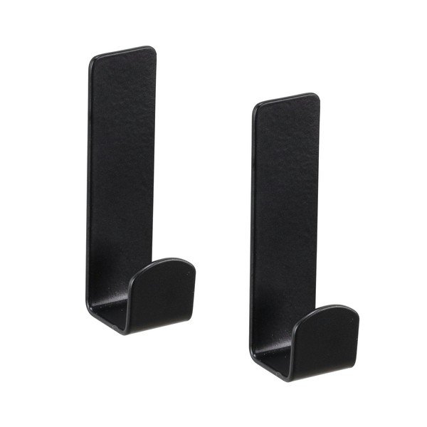 Set di ganci senza foratura neri in acciaio inox 2 pz Lizan – Wenko