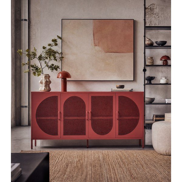Cassettiera color mattone 160x90 cm Tayra - Marckeric-image-3