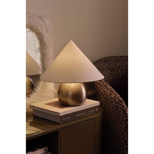 Lampada da tavolo bianca/color argento lucido in tessuto (altezza totale 38 cm) Connie – Ellos Home-image-1