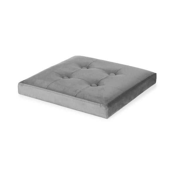 Sgabello in velluto grigio - Compactor-image-4