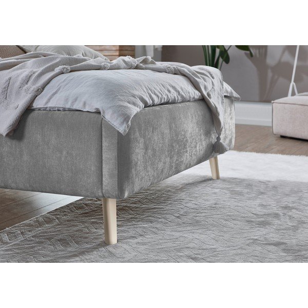 Letto matrimoniale imbottito grigio con rete inclusa 120x200 cm Mattis – Meise Möbel-image-3