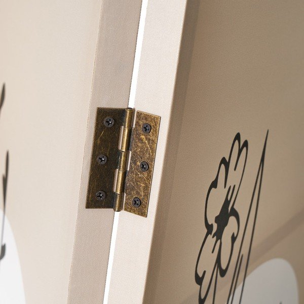 Paravento in tessuto beige - Casa Selección-image-1
