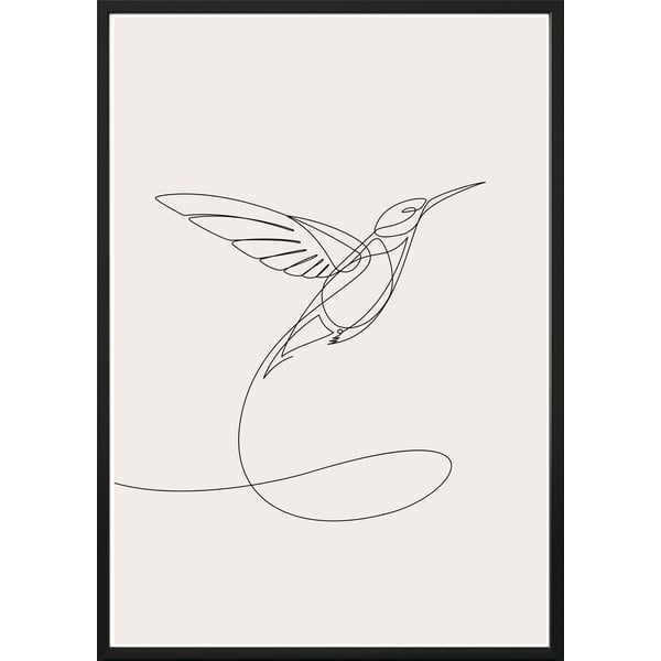 Poster da parete in cornice SKETCHLINE/HUMMINGBIRD, 70 x 100 cm Sketchline Hummingbird - DecoKing
