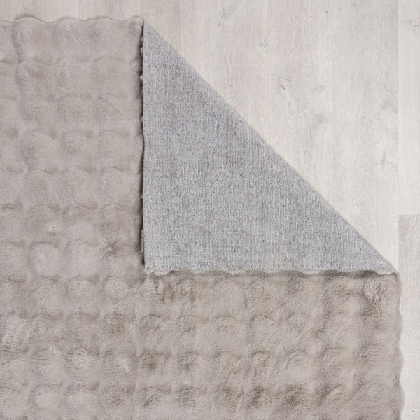 Tappeto in pelliccia sintetica grigio chiaro 80x150 cm Waffle Faux Fur - Flair Rugs-image-3