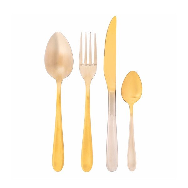 Posate in acciaio inox 24 pezzi in colore argento-oro Luxury - VDE Tivoli 1996-image-2
