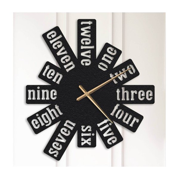 Orologio da parete nero Eleanor - Unknown