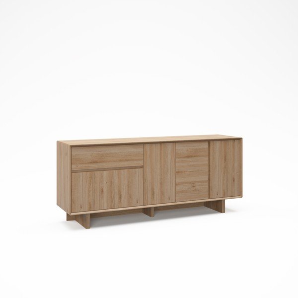 Cassettiera di colore naturale con effetto rovere 180x76x45 cm Carpi – Marckeric-image-2