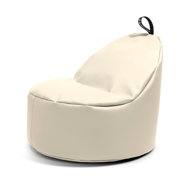 Pouf a sacco per bambini beige con rivestimento in finta pelle Round M – So Soft?