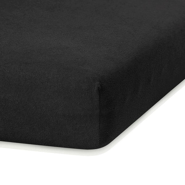 Lenzuolo con angoli nero in spugna 240x220 cm Ruby - AmeliaHome-image-1