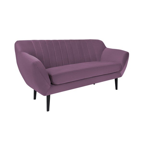 Divano viola per due Toscane, gambe nere - Mazzini Sofas-image-1
