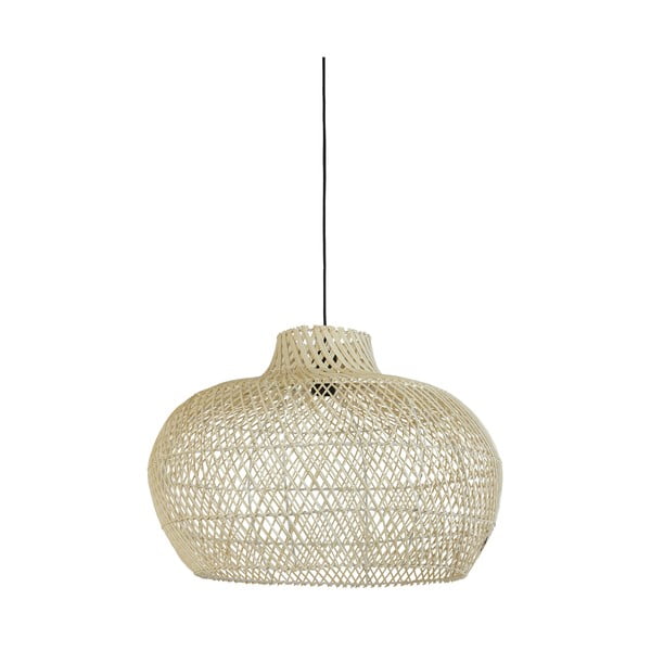 Lampadario in colore naturale con paralume in rattan ø 60 cm Charita - Light & Living