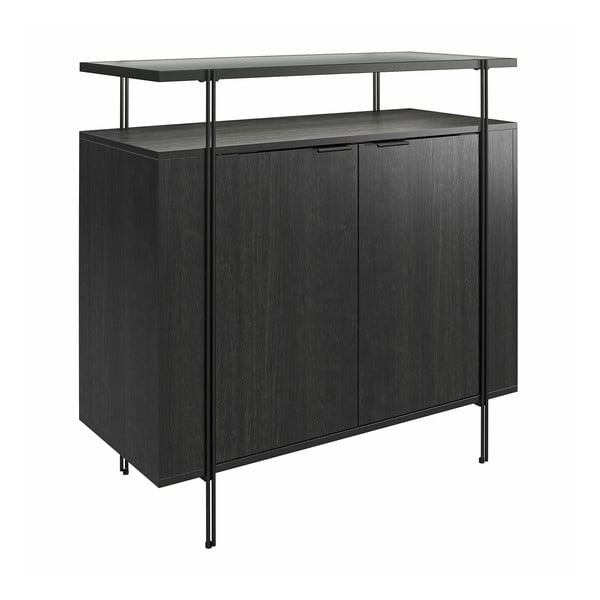 Cassettiera bassa nera in rovere 90x90 cm Wainwright - Støraa-image-1