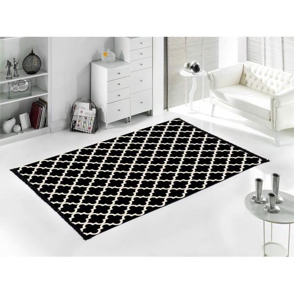 Tappeto bifacciale in bianco e nero Madalyon, 80 x 150 cm - Cihan Bilisim Tekstil