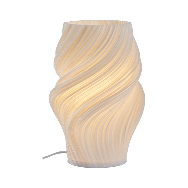 Lampada da tavolo bianca in plastica (altezza totale 27 cm) Calais – Jotex-image-4