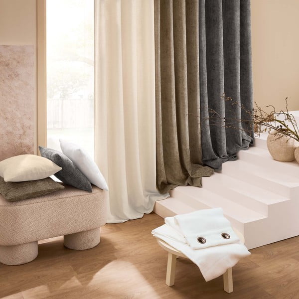 Cuscino decorativo in ciniglia 45x45 cm Leo – douceur d'intérieur-image-2