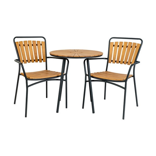 Tavolo da pranzo da giardino rotondo in teak massiccio ø 70 cm Cleveland – House Nordic-image-3