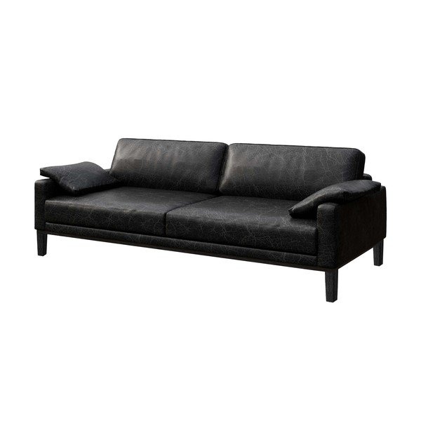 Divano in pelle nera Musso, 211 cm - MESONICA-image-2