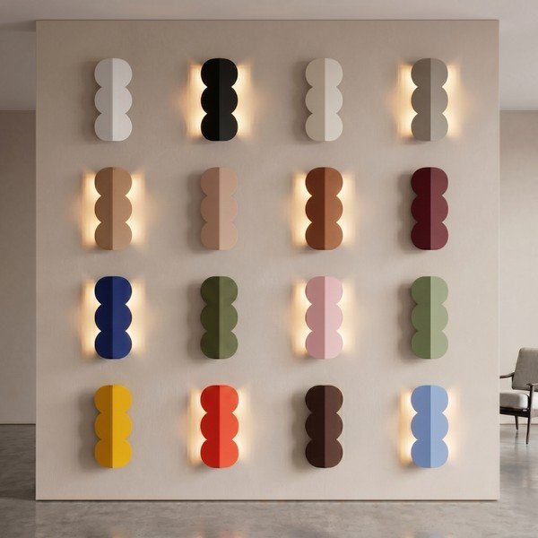 Lampada da parete azzurra in alluminio BISCUIT – Thoro-image-2