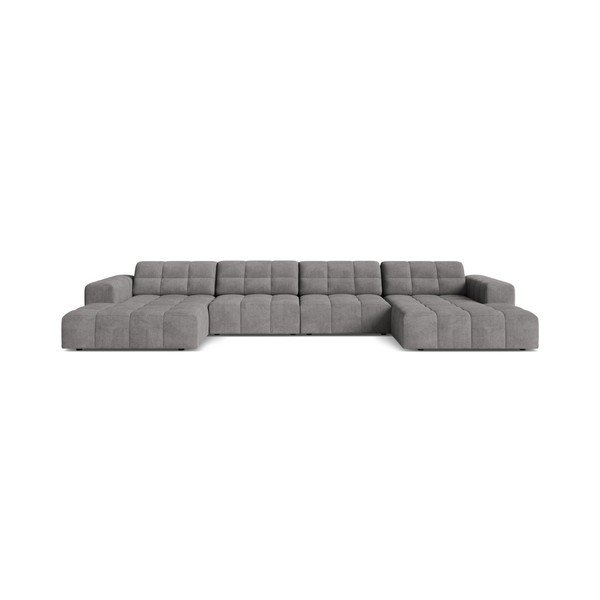 Divano angolare grigio (a U) con rivestimento in ciniglia Chicago – Cosmopolitan Design