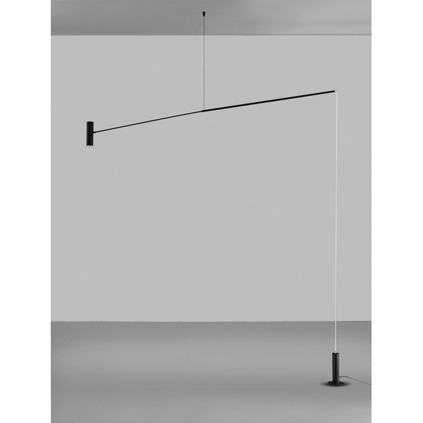 Lampada da terra LED nera opaca in metallo (altezza totale 250 cm) Voice – Nova Luce-image-3