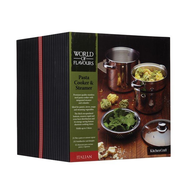 Pentola per pasta con vaporiera e scolapasta italiano, 4 l - Kitchen Craft-image-1