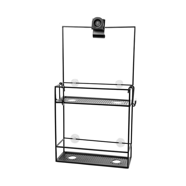 Mensola da bagno in acciaio nero sospesa Cubiko - Umbra-image-1