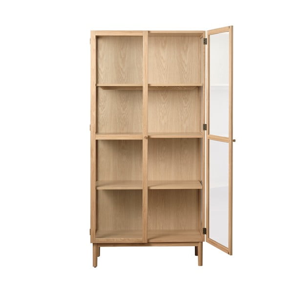 Vetrina in legno di quercia di colore naturale 190x90 cm Elba - Unique Furniture-image-3