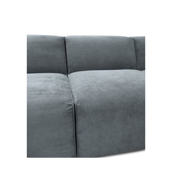 Divano angolare componibile grigio (con penisola a destra) con rivestimento in velluto a coste Sting – Scandic-image-1