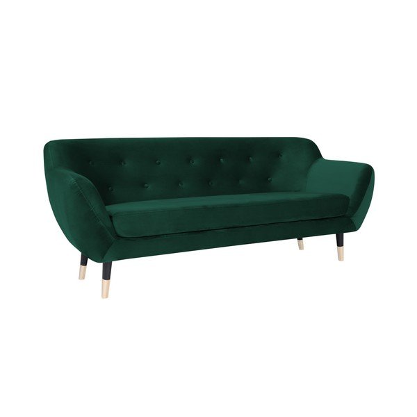 Divano verde con gambe nere Amelie, 188 cm - Mazzini Sofas-image-2