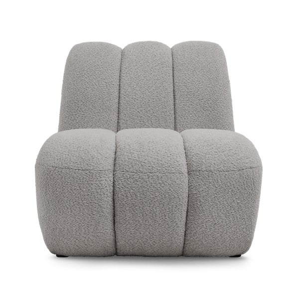 Poltrona grigio chiaro con rivestimento in bouclé Janissaire – Bobochic Paris-image-3