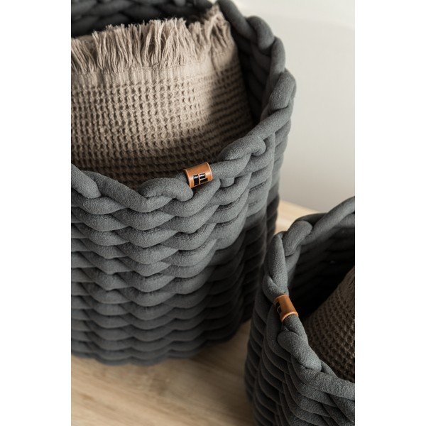 Cesto in tessuto ø 25x25 cm Peach Skin Round M – Bigso-image-3