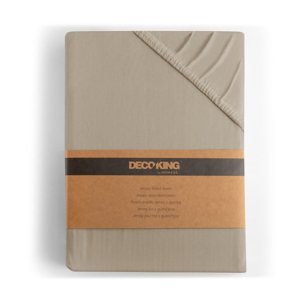 Lenzuolo con angoli marrone chiaro in jersey 220x200 cm Amber – Restilo-image-4