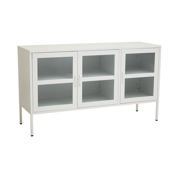 Vetrina bianca in acciaio 140x80x45 cm Acier – Premier Housewares