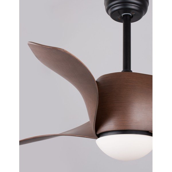 Plafoniera LED nera opaca/colore naturale scuro in metallo con paralume in vetro Breeze – Nova Luce-image-1