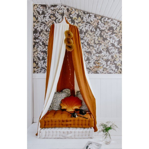 Baldacchino in lino bianco-arancio Caramel Circus - Moi Mili-image-2