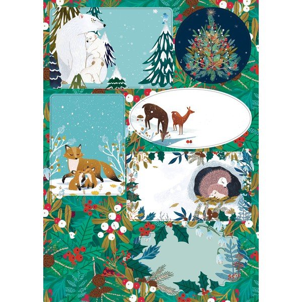 Set di etichette regalo con motivo natalizio Snowy Sanctuary - Roger la Borde-image-1