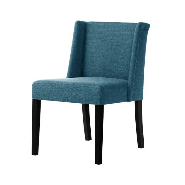 Sedia turchese con gambe in faggio nero Zeste - Ted Lapidus Maison