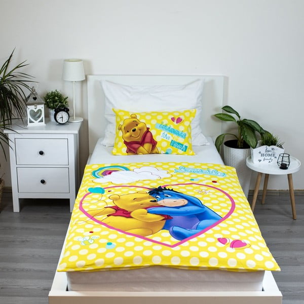 Set copripiumino e federa da bambini giallo in cotone per culla 135x100 cm WTP "Smile" – Jerry Fabrics-image-1